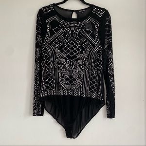 PLUS Black Sheer Sexy Bodysuit 2X